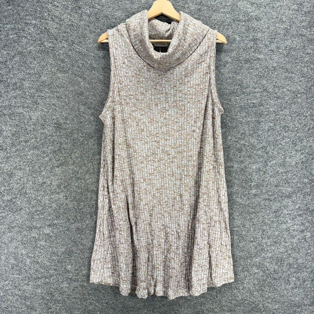 Jon & Anna Dress Women M Medium Gray Short Shift Sleeveless Cowl Neck Cotton